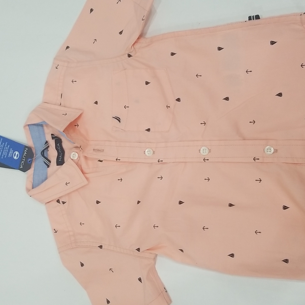 Nautica Nautical Short Sleeve Button Up Shirt